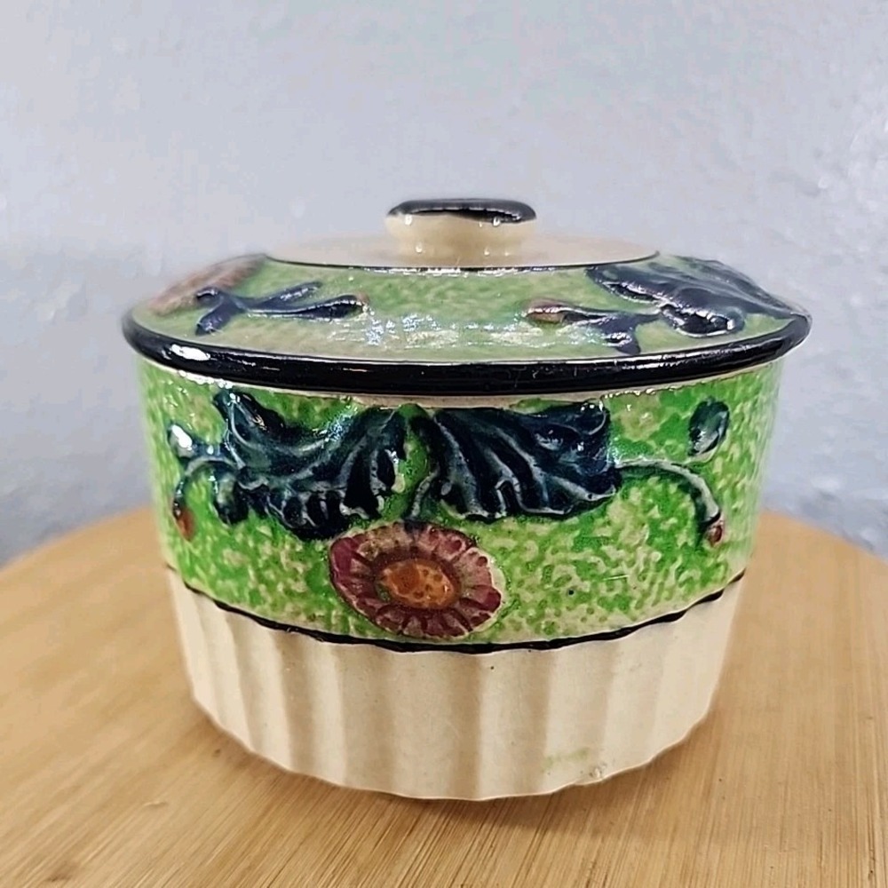Vintage Marumon Wame Della‎ Robbia Canister W/lids - Japan